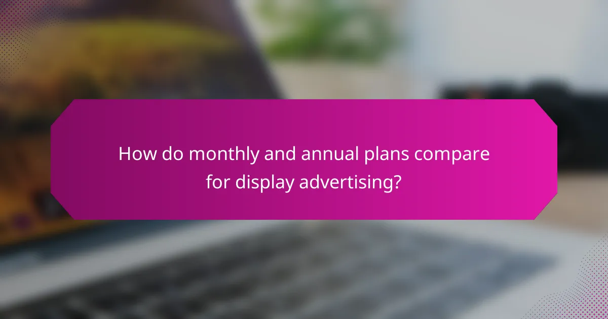 How do monthly and annual plans compare for display advertising?