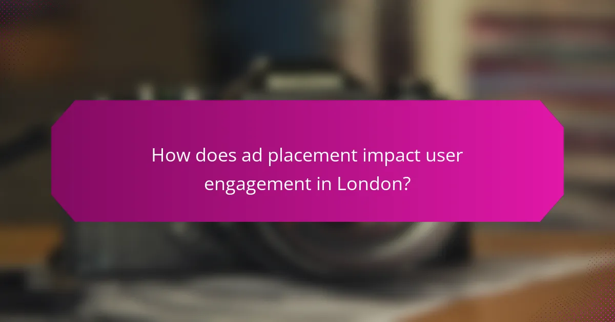 How does ad placement impact user engagement in London?