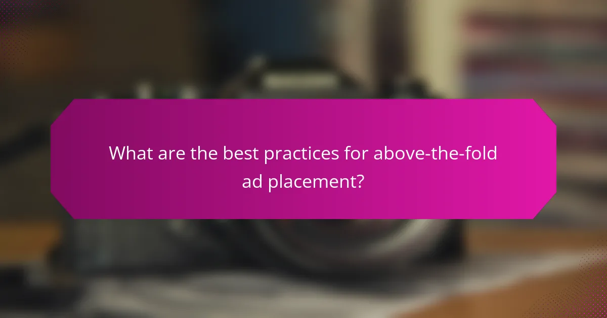 What are the best practices for above-the-fold ad placement?