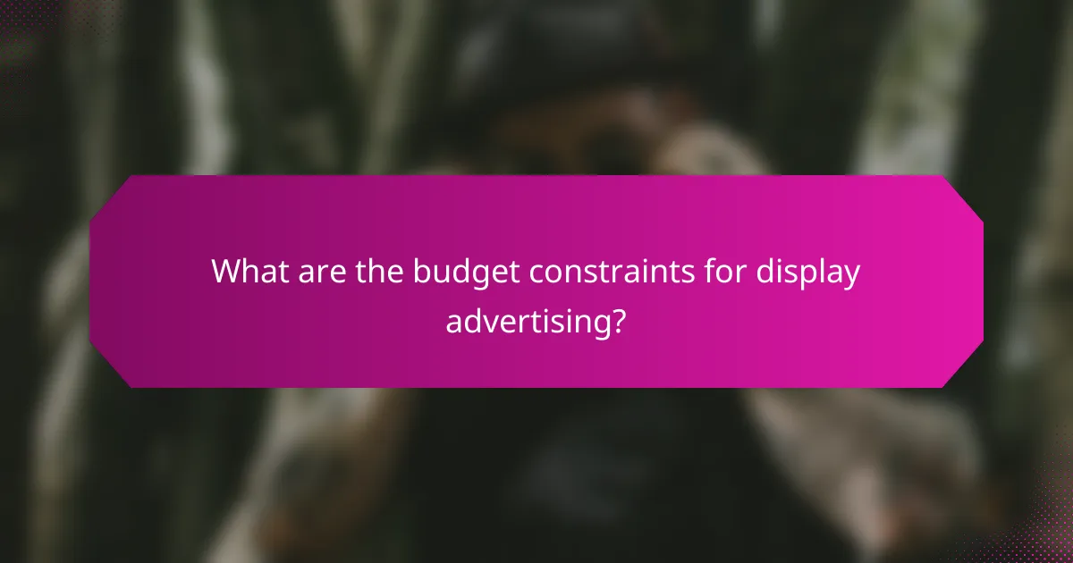 What are the budget constraints for display advertising?