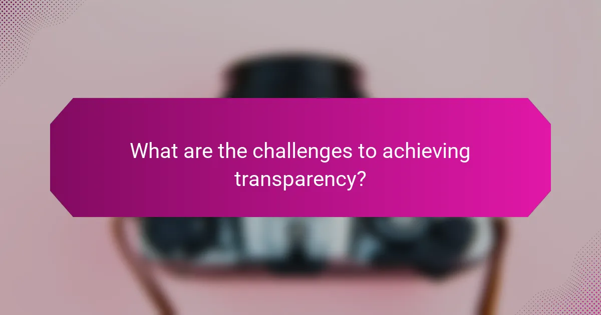 What are the challenges to achieving transparency?