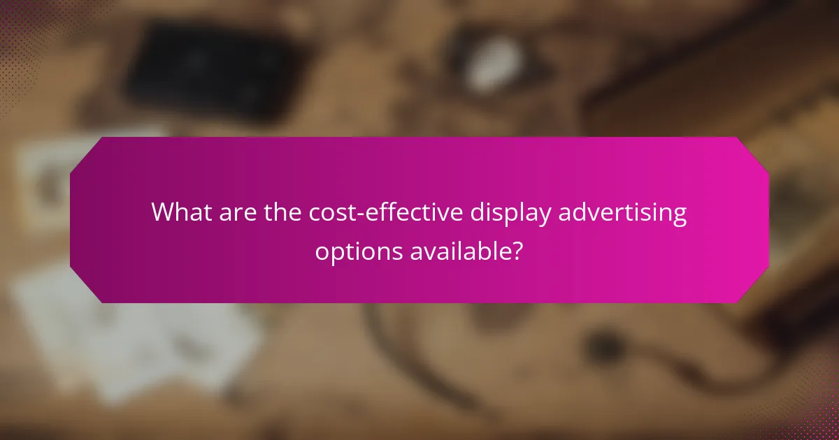 What are the cost-effective display advertising options available?