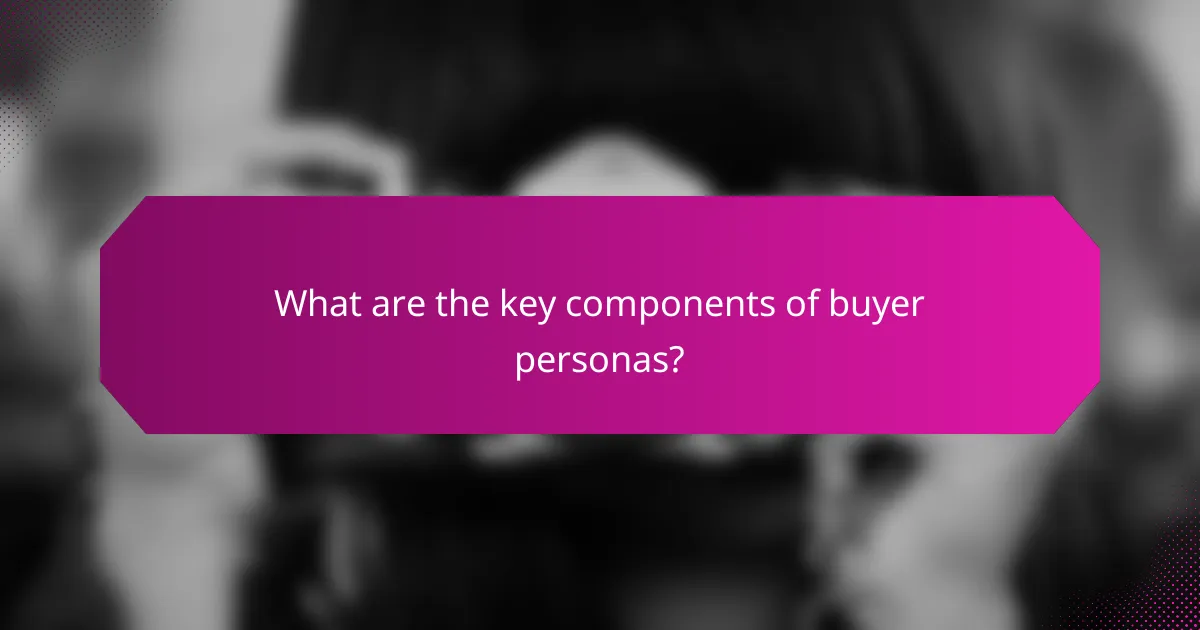 What are the key components of buyer personas?