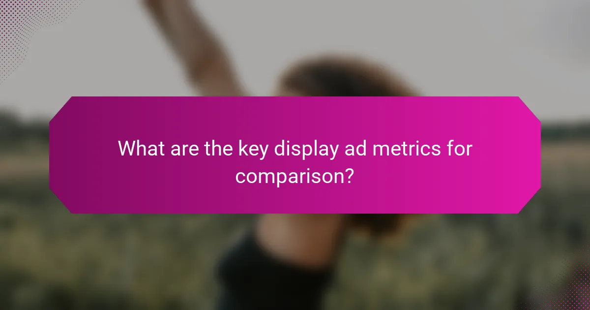 What are the key display ad metrics for comparison?