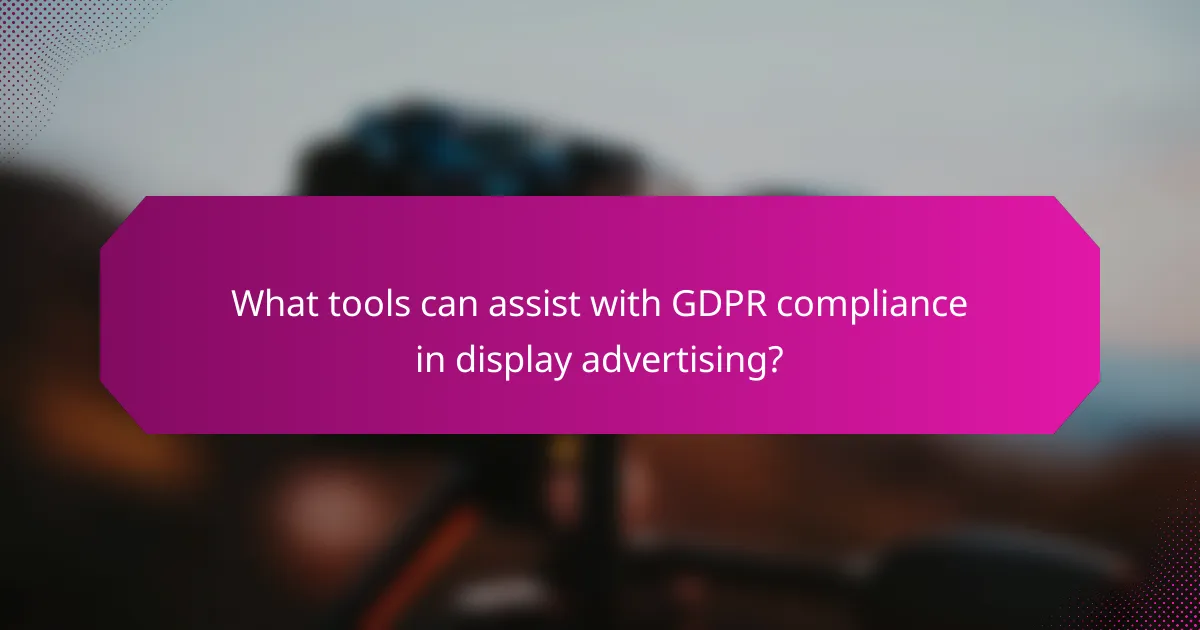 What tools can assist with GDPR compliance in display advertising?