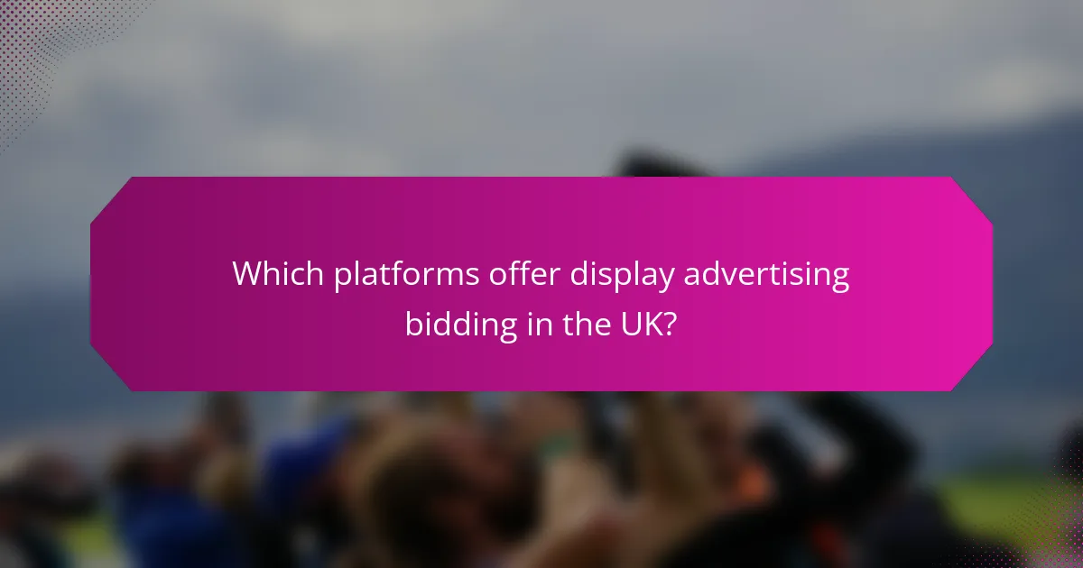 Which platforms offer display advertising bidding in the UK?